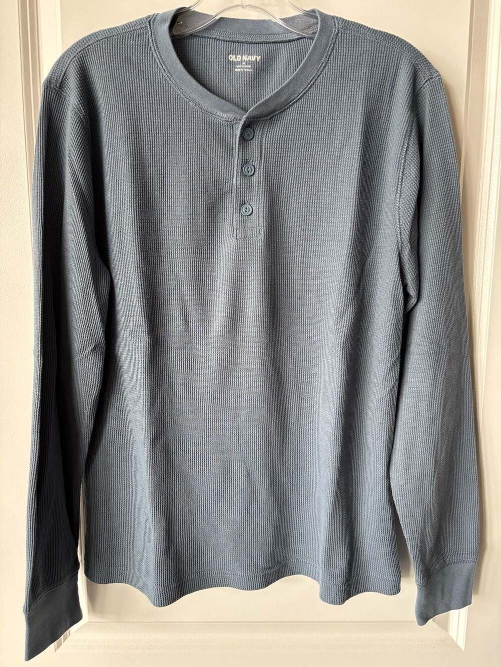 Old Navy Soft-Washed Long Sleeve Thermal Henley Wintry Waters Size M